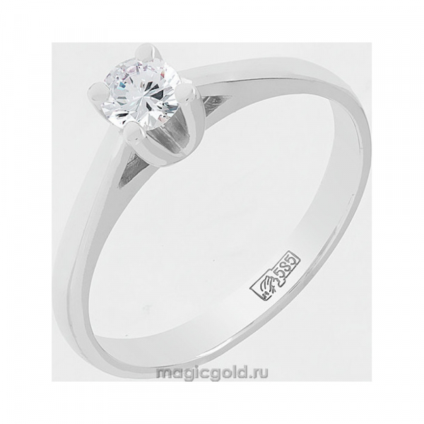 Золотое кольцо с бриллиантом № 8035