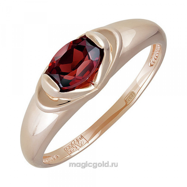 Золотое кольцо с гранатом № 142087