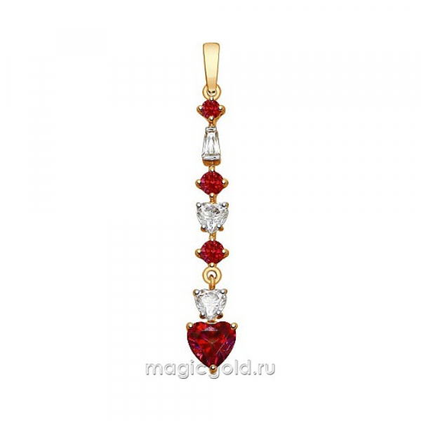 Золотая подвеска с кристаллом swarovski № 161657