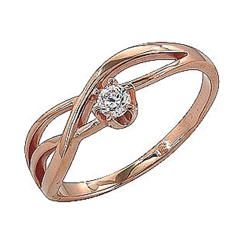 Золотое кольцо с фианитом № 72482