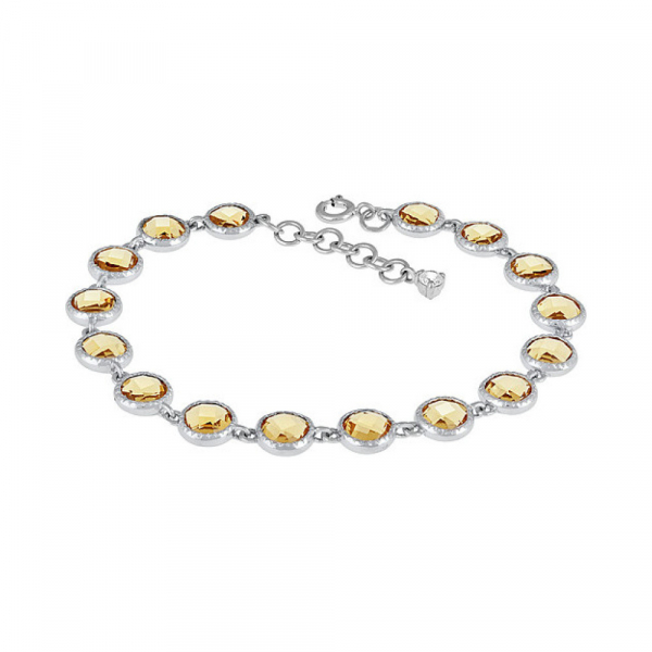 Серебряный браслет с алпанитом и фианитом № 133274