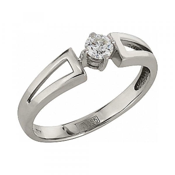 Золотое кольцо с бриллиантом № 103624