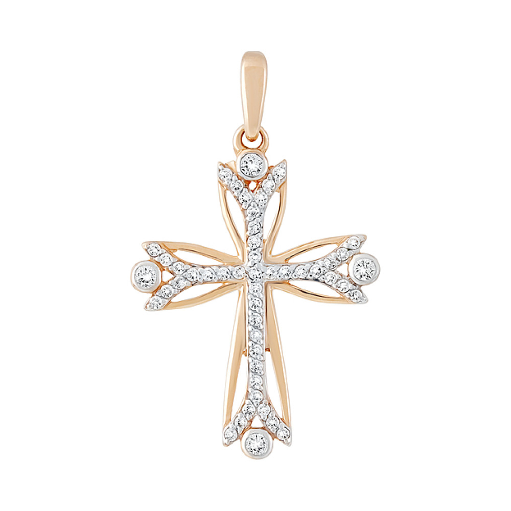 Золотая подвеска с фианитом № 129835