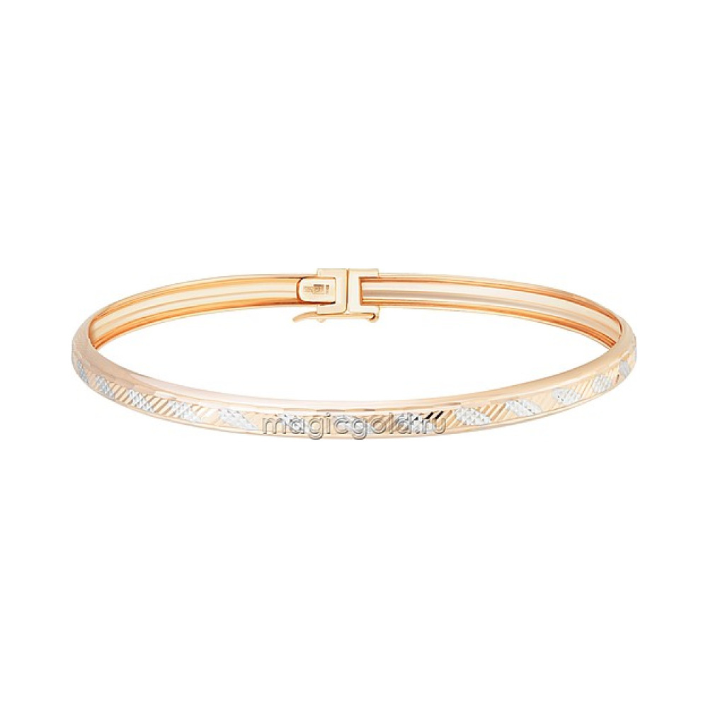 Золотой браслет без камня с алмазкой № 173393