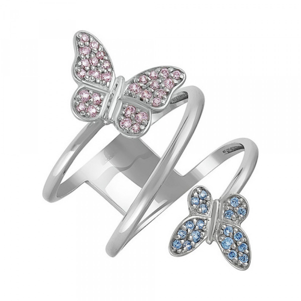 Серебряное кольцо с фианитом № 134080