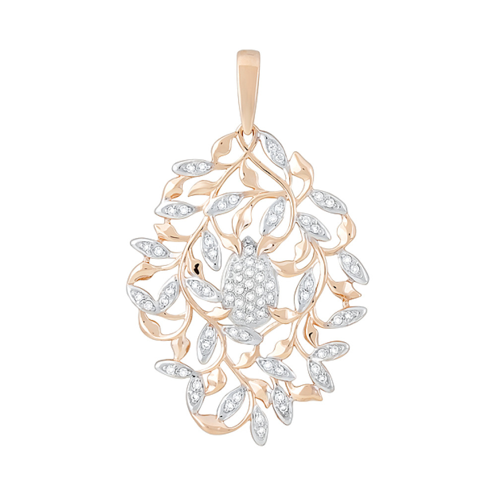 Золотая подвеска с фианитами № 127330