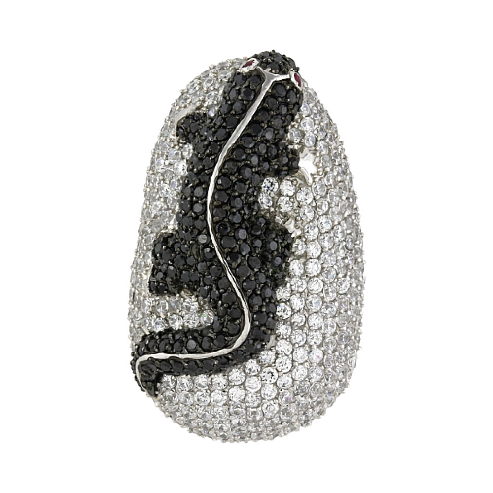 Серебряная подвеска с фианитом и имитац.рубина № 82632