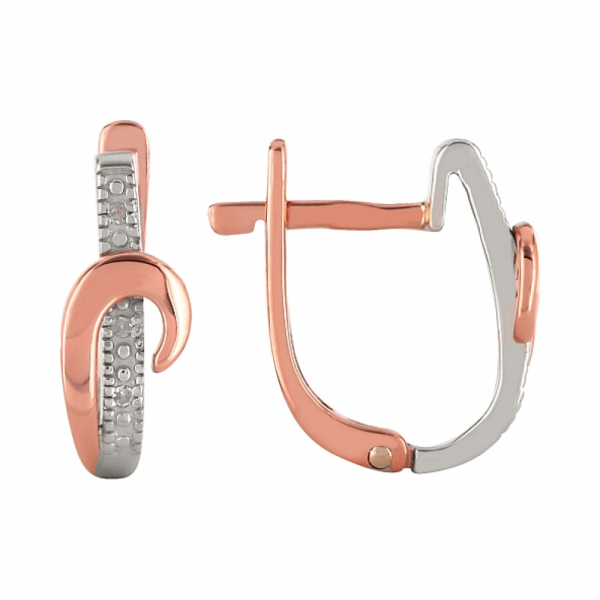 Золотые серьги с бриллиантом № 99834