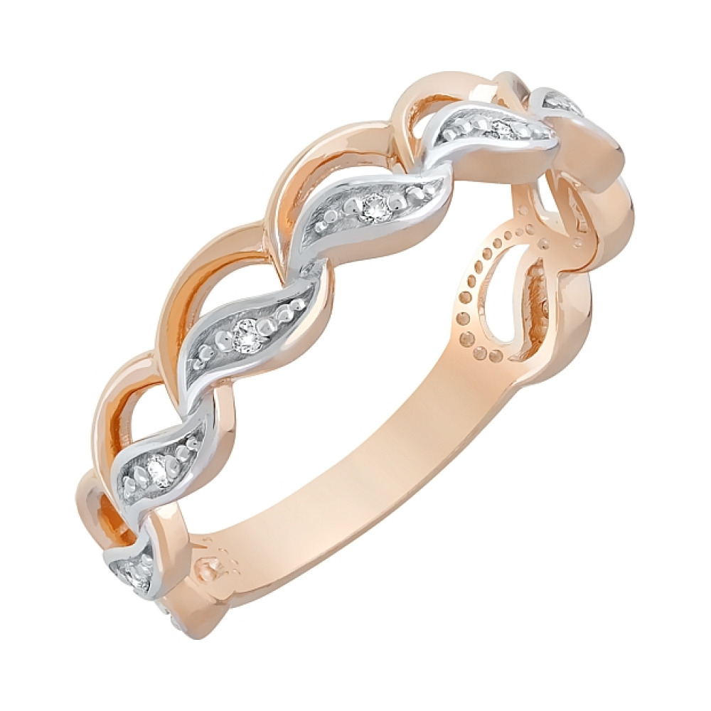 Золотое кольцо с фианитами № 121709