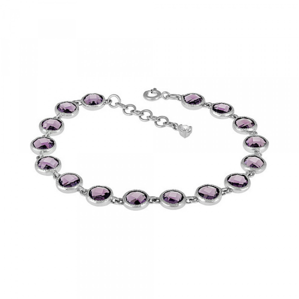 Серебряный браслет с алпанитом и фианитом № 133267