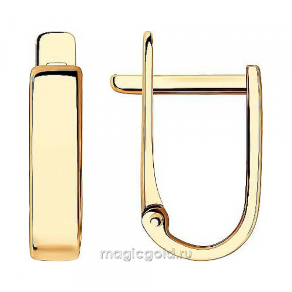 Золотые серьги без камня № 173418