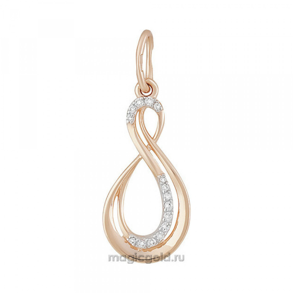 Золотая подвеска с фианитом № 160211