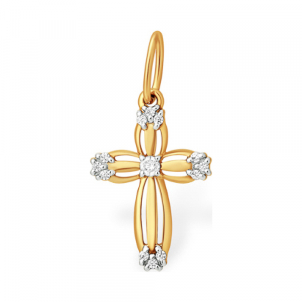 Золотая подвеска с фианитом № 163186