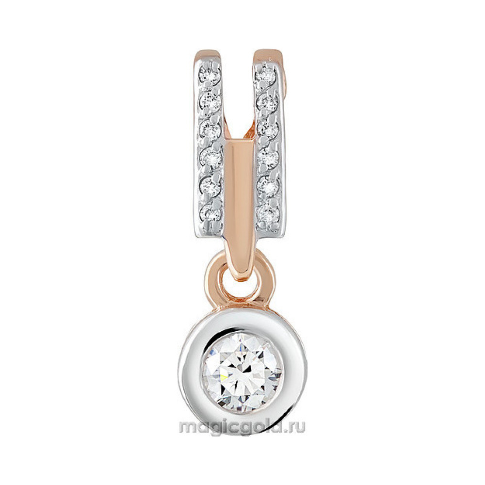 Золотая подвеска с бриллиантом № 129351