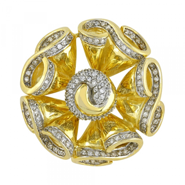 Серебряная подвеска с фианитом и золотым покрытием № 82636