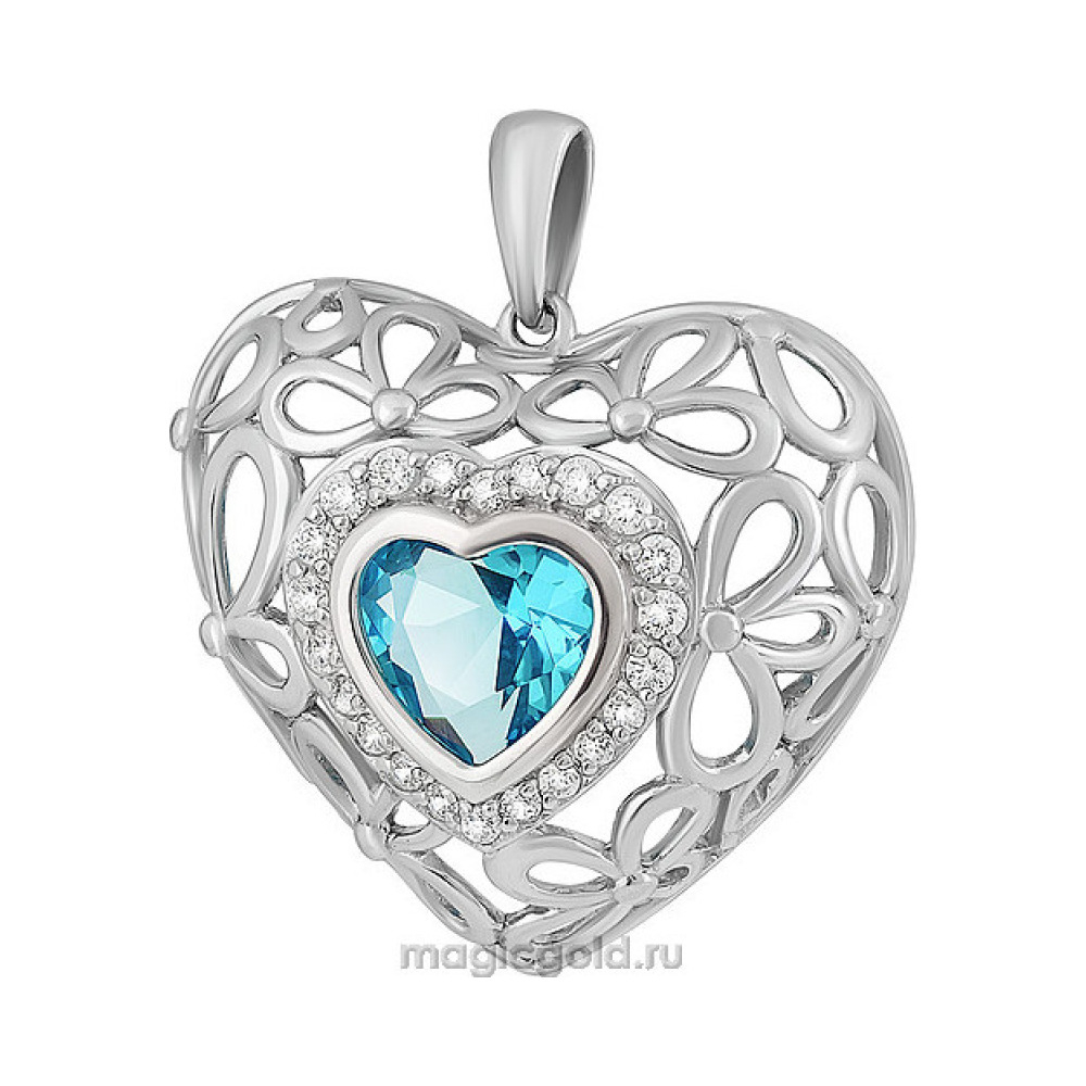Серебряная подвеска с алпанитом и фианитом № 134776