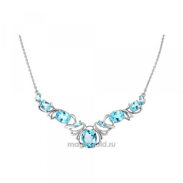 Серебряное колье с топазом № 126309