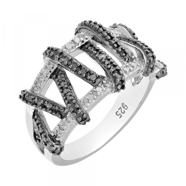 Серебряное кольцо с фианитом № 83475