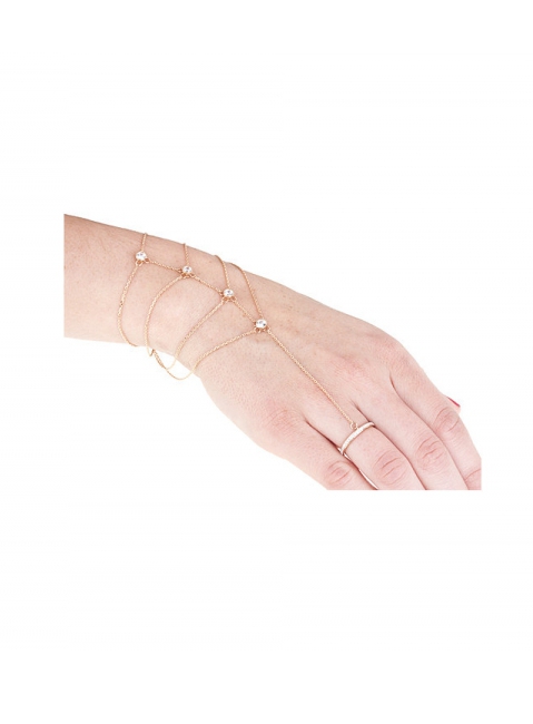 Золотой браслет с фианитами № 121338