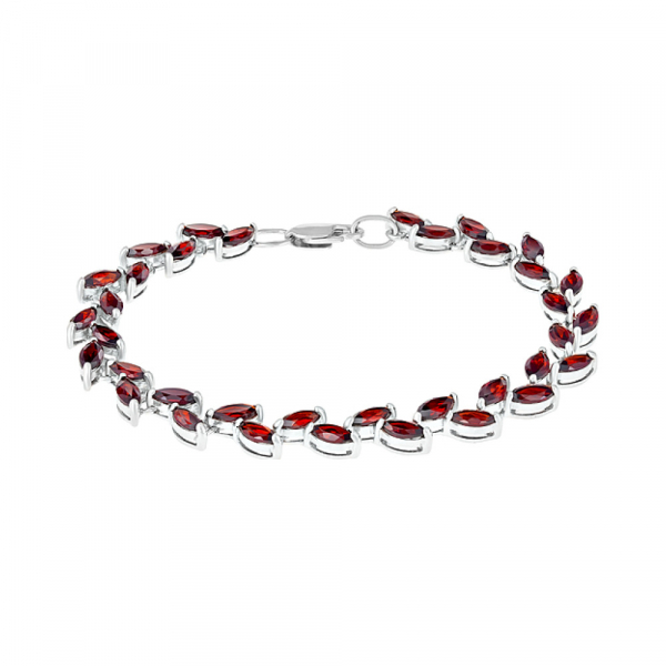Серебряный браслет с гранатом № 108797