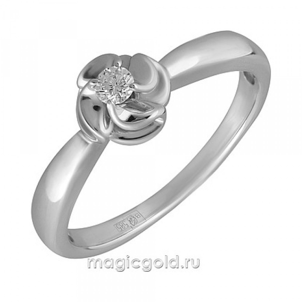 Золотое кольцо с бриллиантом № 162498