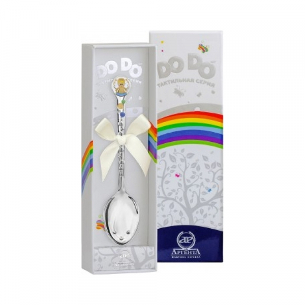 Ложка детская «Ангелочек» с голубой эмалью