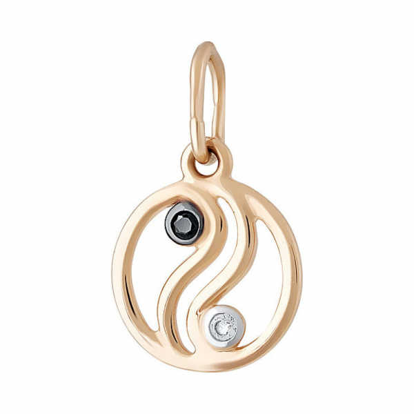 Золотая подвеска с фианитом № 133861