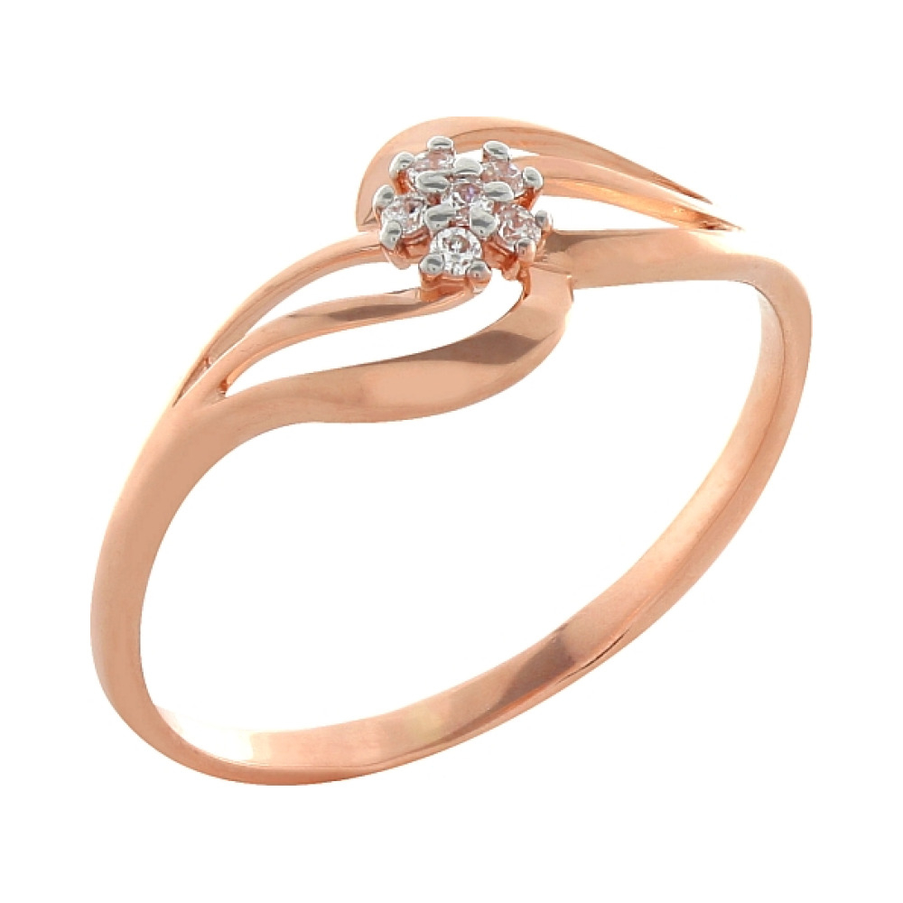 Золотое кольцо с фианитами № 100325