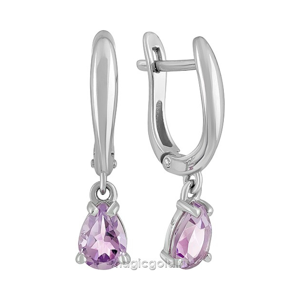 Серебряные серьги с аметистом № 133033