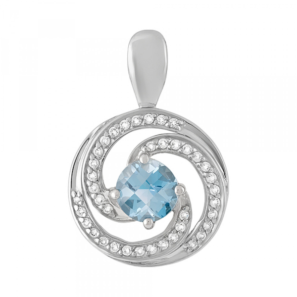 Серебряная подвеска с топазом и фианитом № 129761