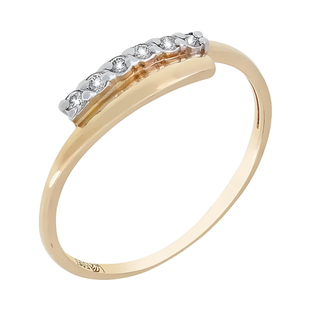 Золотое кольцо с бриллиантом № 96351