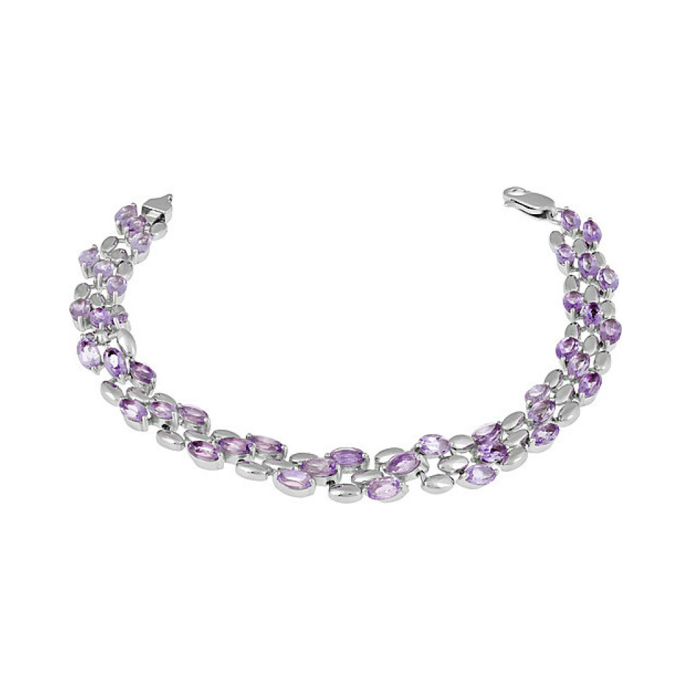 Серебряный браслет с аметистом № 134093