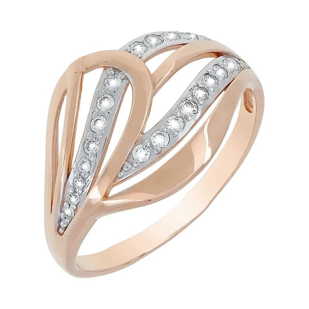 Золотое кольцо с фианитом № 82957