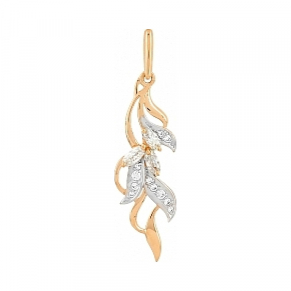 Золотая подвеска с фианитами № 109624