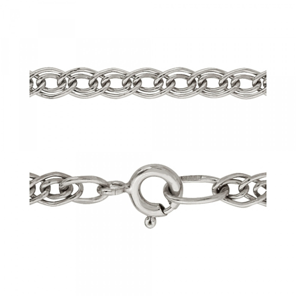 Серебряная цепь нонна родированная № 101231