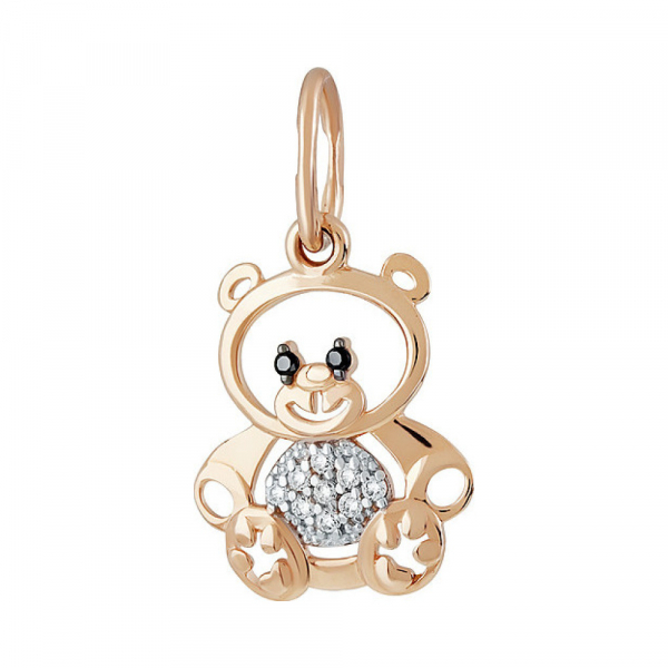 Золотая подвеска с фианитом № 137067