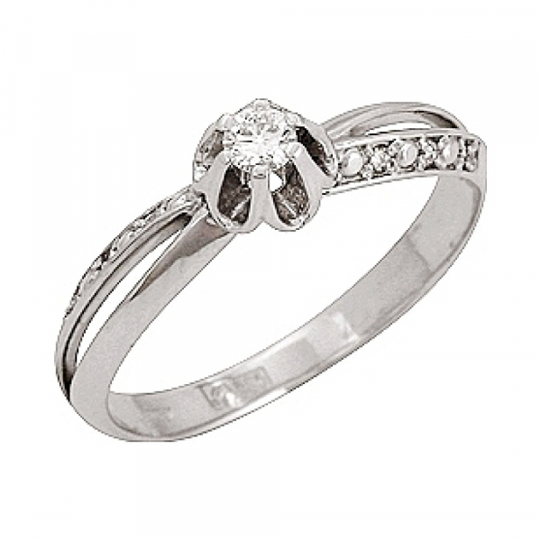 Золотое кольцо с бриллиантом № 115916