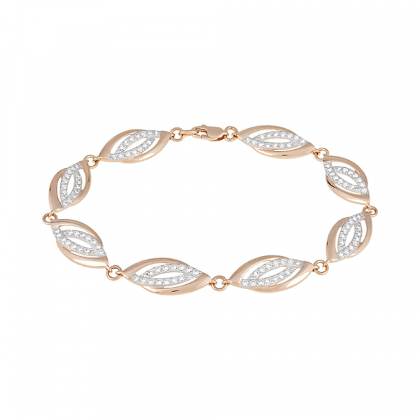 Золотой браслет с фианитами № 124360