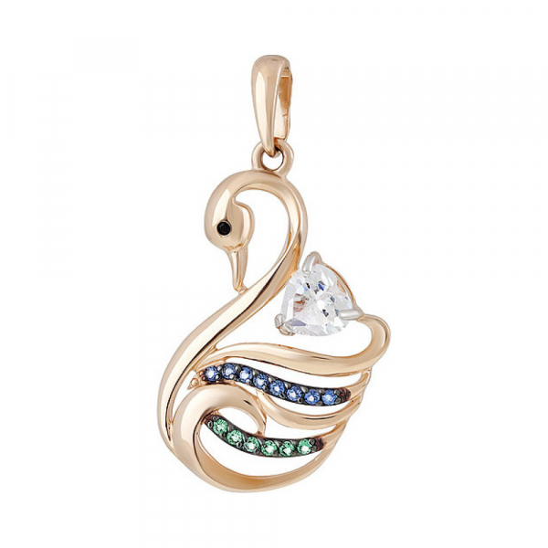 Золотая подвеска с фианитом № 134926