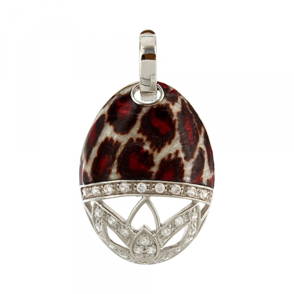 Серебряная подвеска с эмалью и фианитами № 106160