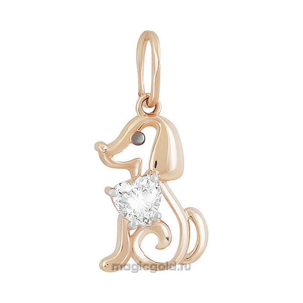 Золотая подвеска с фианитом № 155702