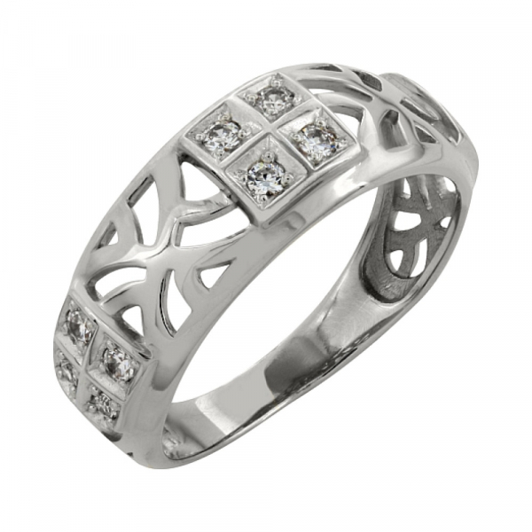 Золотое кольцо с фианитом № 98531