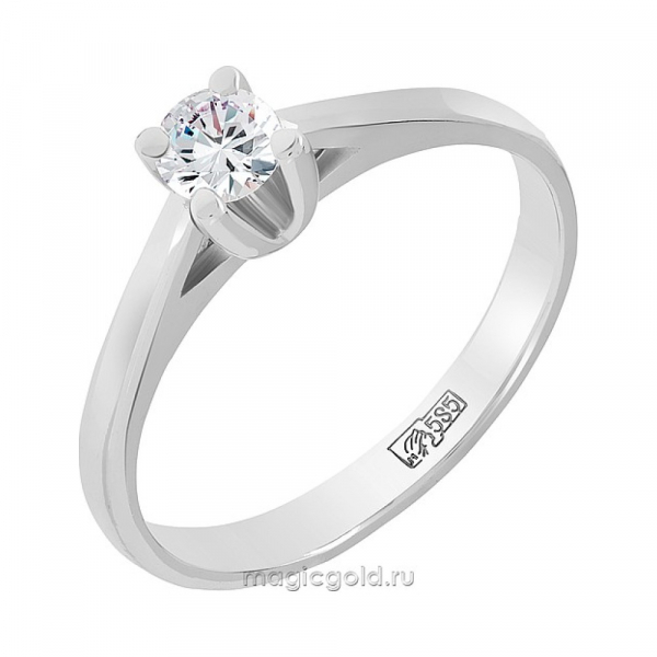 Золотое кольцо с бриллиантом № 122233