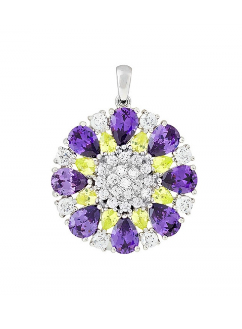 Серебряная подвеска с фианитом № 108559