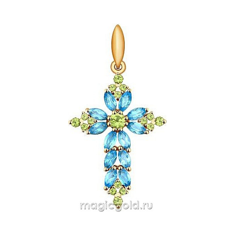 Золотая подвеска с полудраг вставками № 159883