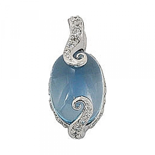 Серебряная подвеска с топазом и фианитом № 68641