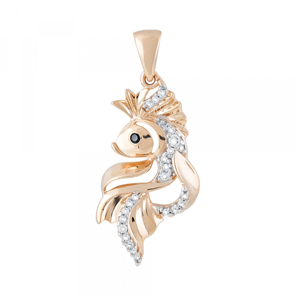 Золотая подвеска с фианитами № 128421