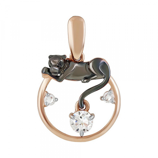 Золотая подвеска с фианитом № 138009