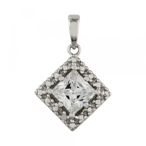 Серебряная подвеска с фианитом № 84020