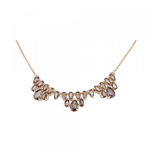 Золотое колье с раухтопахом № 128534